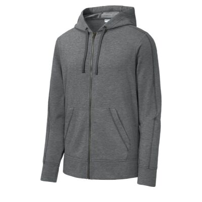 PosiCharge ® Tri Blend Wicking Fleece Full Zip Hooded Jacket Thumbnail